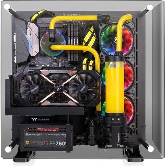 Thermaltake Core P3 Tempered Glass Curved Edition schwarz, Glasfenster