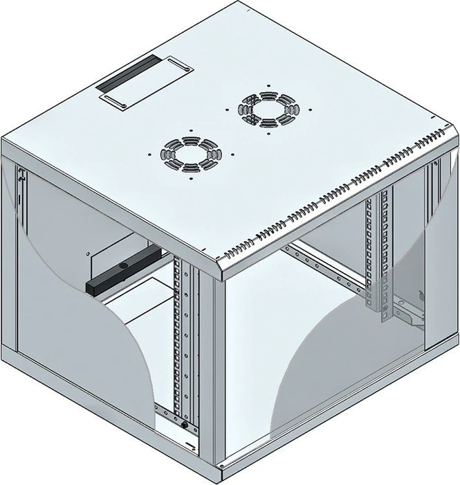 LogiLink Canovate Wandgehäuse 6HE, einteilig, Sicherheitsglastür, grau, 560mm tief