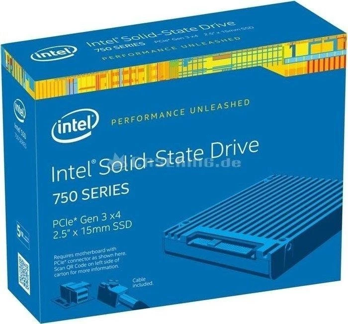 Intel SSD 750 + M.2-Adapter 1.2TB, 2.5" / U.2 / PCIe 3.0 x4