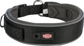 Trixie Premium Halsband, extra breit, L, Schwarz/Grafit