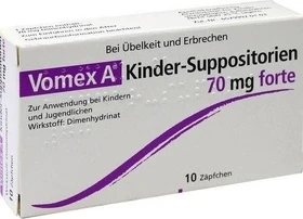 Vomex A Kinder-Suppositorien 70mg forte Zäpfchen, 10 Stück