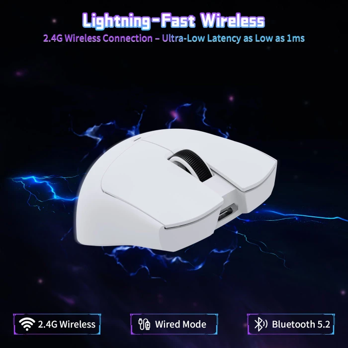 Attack Shark X11SE Wireless Gaming Mouse weiß, USB/Bluetooth