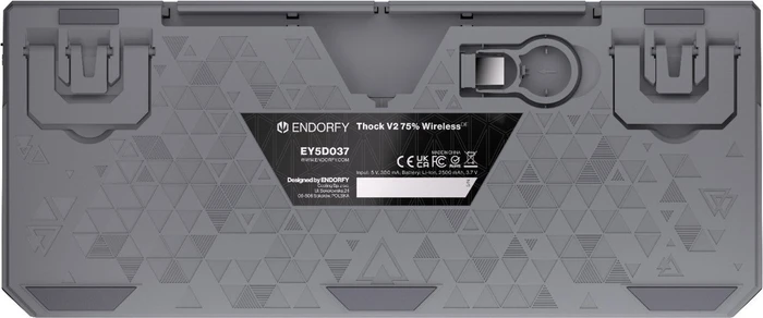 Endorfy Thock V2 75% Wireless, PBT, grau, LEDs RGB, hot-swap, Endorfy YELLOW, USB/Bluetooth, DE