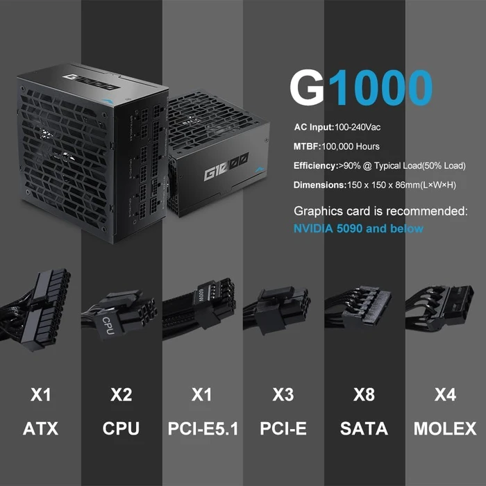 SAMA G Series G1000 schwarz 1000W, ATX 3.1