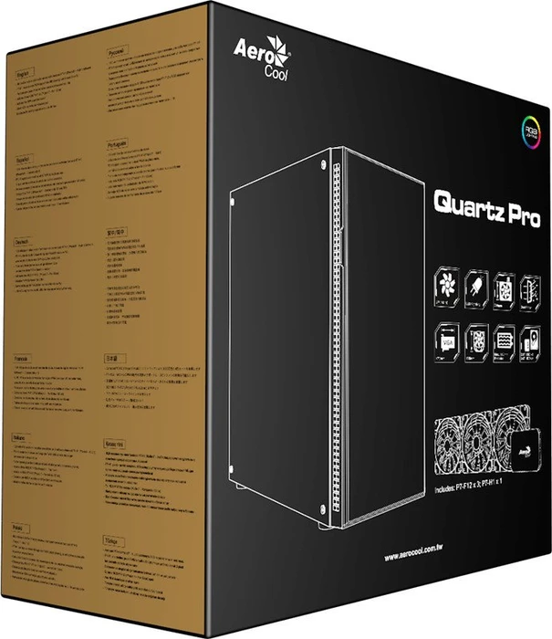 AeroCool Quartz Pro RGB, Glasfenster