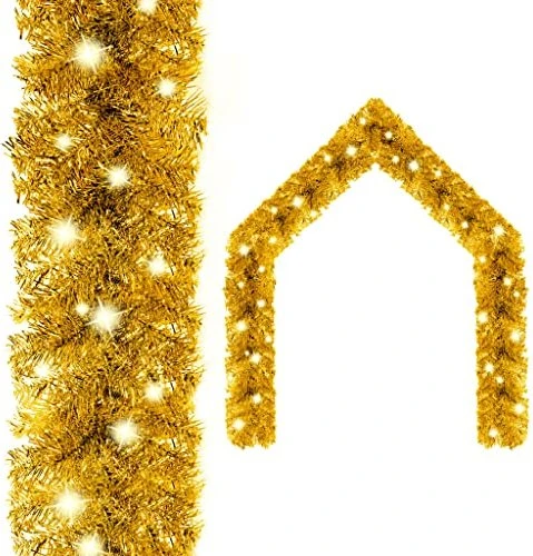 vidaXL Weihnachtsgirlande 20m gold LED 300x warmweiß