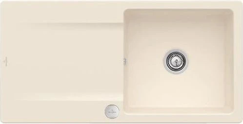 Villeroy & Boch Siluet Flat 980x490mm Einbau Becken reversibel mit Ablauffernbedienung ivory