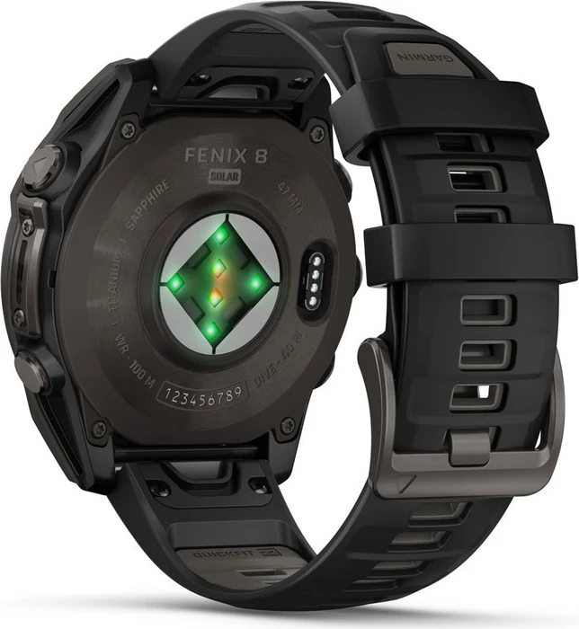 Garmin Fenix 8 47mm Sapphire Solar carbon grey/black-pebble grey silicone