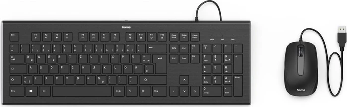 Hama Cortino Wired Tastatur und Maus Set, USB, DE