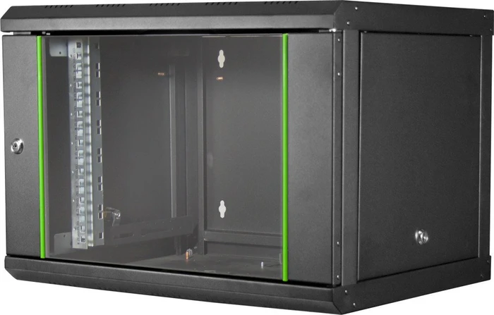 Digitus Professional Unique Serie Wandschrank 7HE, Sicherheitsglastür, IP2X, schwarz, 600mm tief