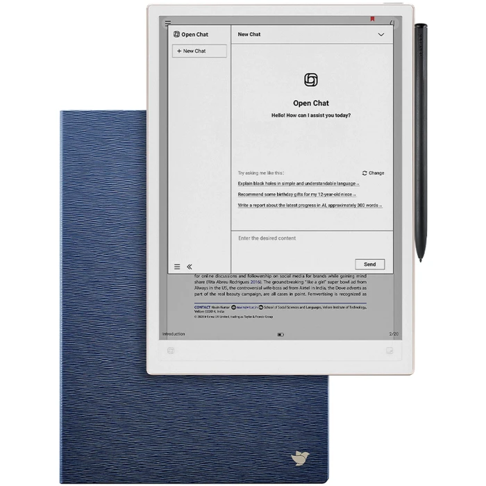 iFLYTEK Folio-Schutzhülle AINOTE 2, Kunstleder, blau