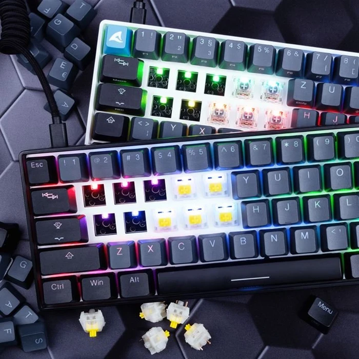 Sharkoon Skiller SGK50 S4 Barebone Gaming Tastatur, weiß, ISO