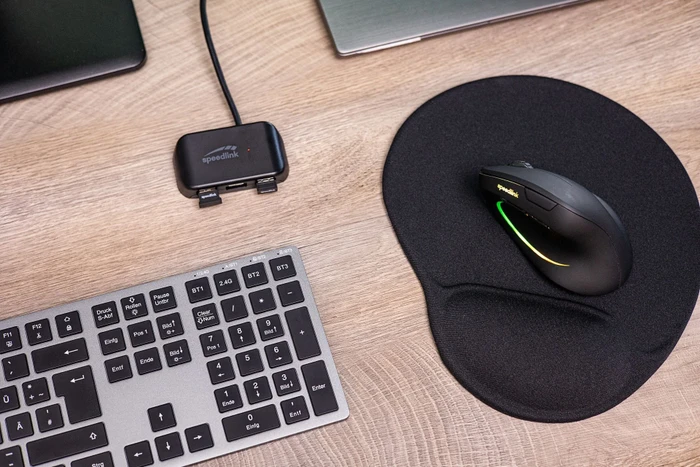 Speedlink Piavo Pro Vertical Wireless Mouse Rubber Black, schwarz, USB