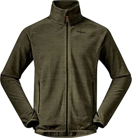 Bergans Hareid Fleece NoHood Funktionsjacke dark olive green (Herren)