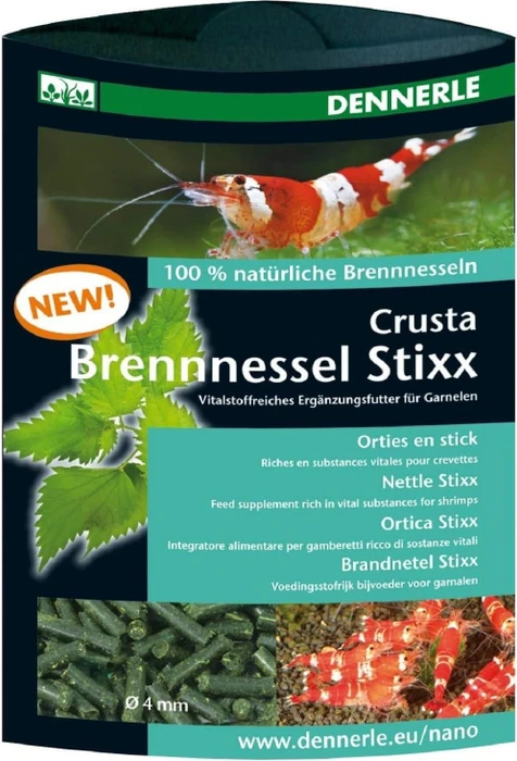 Dennerle Crusta Brennnessel Stixx Ergänzungsfutter für Garnelen, 30g (5866)