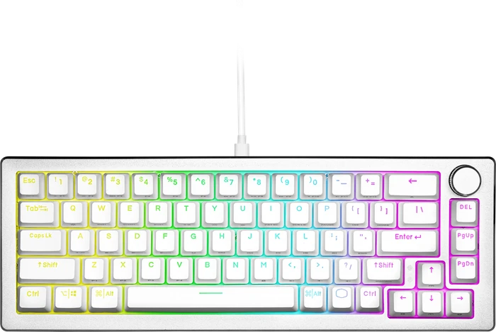 Cooler Master CK720, LEDs RGB, hot-swap, silber/weiß, Kailh Box V2 RED, USB, US