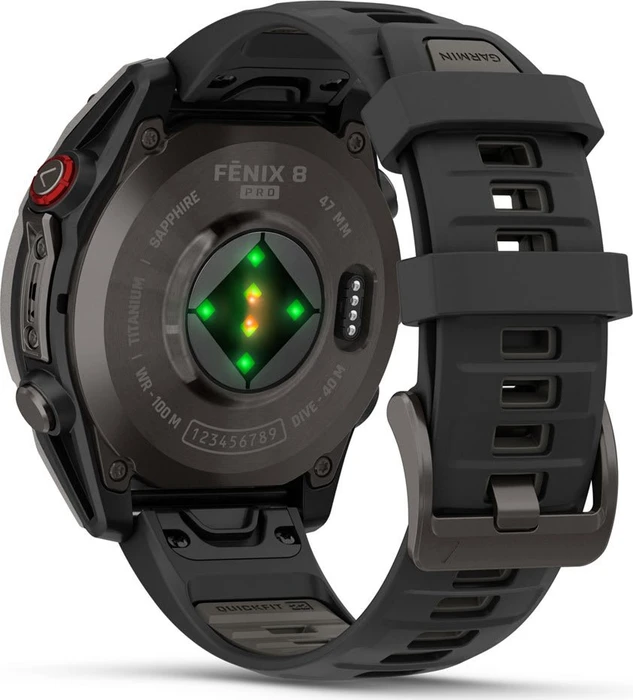 Garmin Fenix 8 Pro 47mm AMOLED carbon grey dlc titanium/black-pebble grey silicone