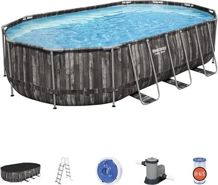 Bestway Power Steel Frame Pool Set oval 610x366x122cm