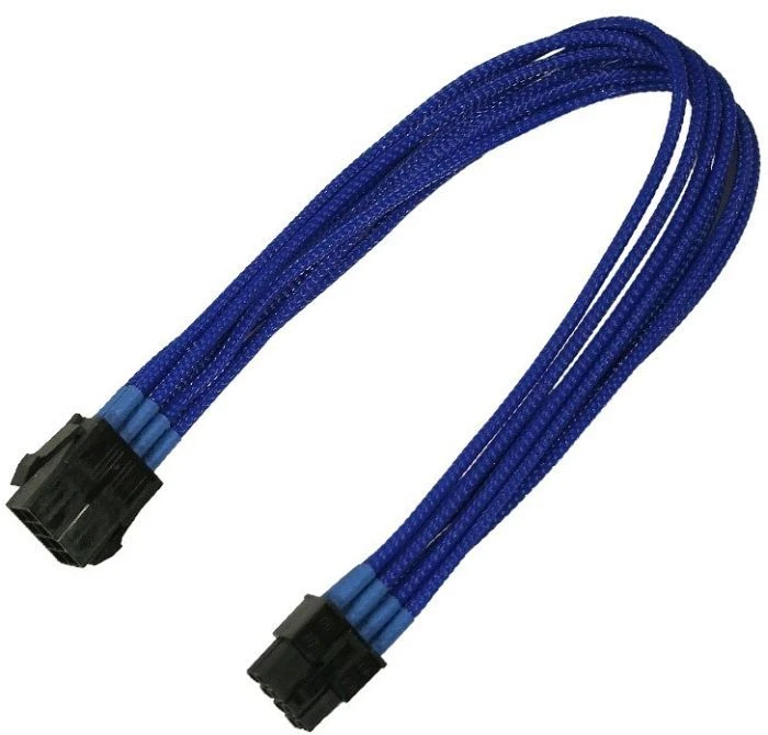 Nanoxia 8-Pin PCIe Verlängerung 30cm, sleeved blau
