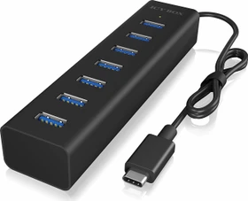 RaidSonic Icy Box IB-HUB1700-C3 USB-Hub, 7x USB-A 3.0, USB-C 3.0 [Stecker] (60257)