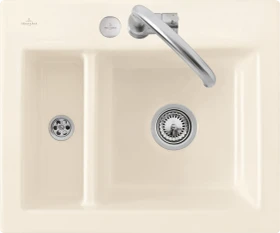 Villeroy & Boch Subway 60 XM flat flächenbündig Becken rechts mit Ablauffernbedienung ivory
