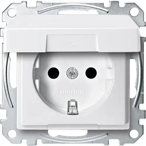 Merten System M SCHUKO-Steckdose Thermoplast edelmatt, polarweiß