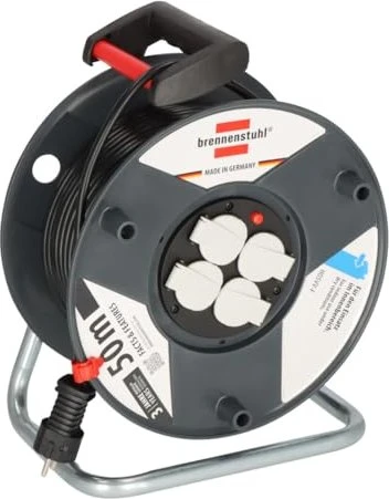 Brennenstuhl Garant E Kabeltrommel, Schuko auf 4x Schuko, 50m, IP20, H05VV-F 3G1,5