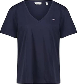 Gant Shield V-Neck T-Shirt kurzarm evening blue (Damen)