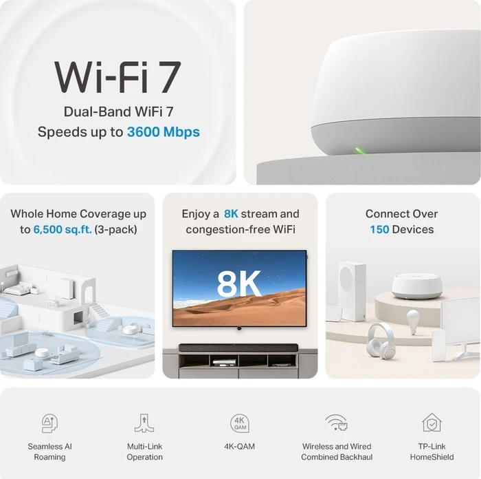 TP-Link Deco BE22, Wi-Fi 7, BE3600, 3er-Pack (Deco BE22 (3-Pack))