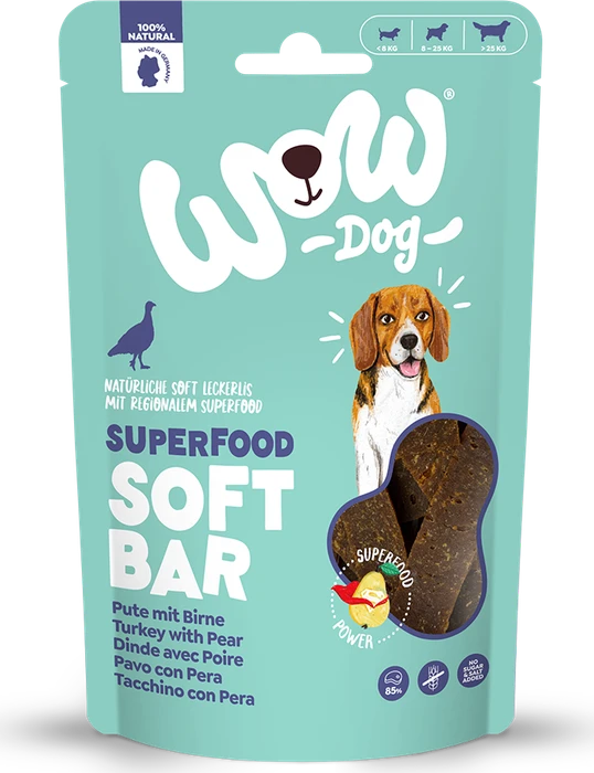 WOW Superfood Soft Bar, mit Pute + Birne, 150g