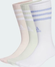 adidas 3-Streifen Cushioned Crew Socken white/sandy pink/linen green, 3 Paare