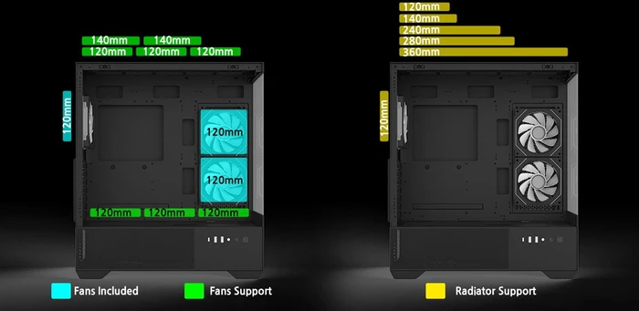 Zalman Chronix V2 Black, schwarz, inkl. 3x Lüfter, Glasfenster