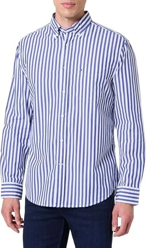 Tommy Hilfiger Flex Regular Fit Stripes Hemd langarm wedge blue/stripe (Herren)