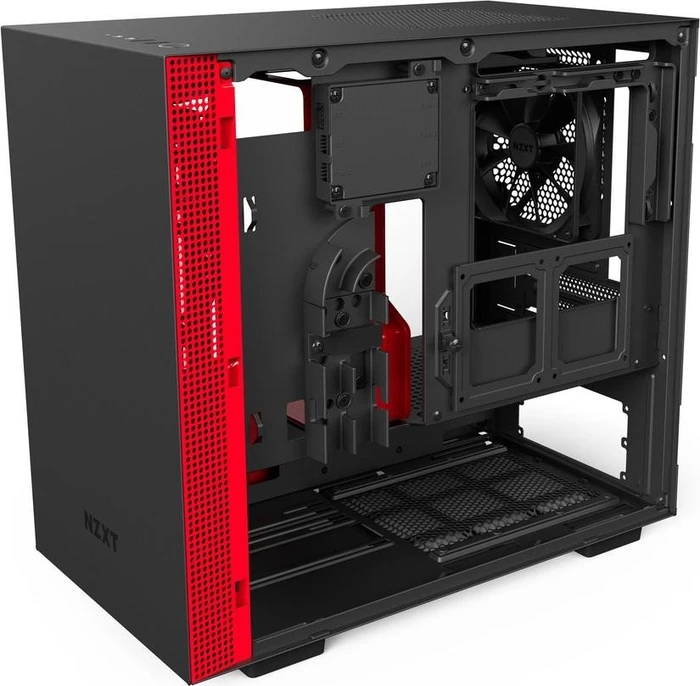 NZXT H200i, schwarz/rot, Glasfenster, Mini-ITX