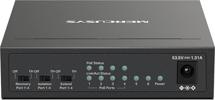Mercusys Desktop Gigabit Switch, 6x RJ-45, 65W PoE+