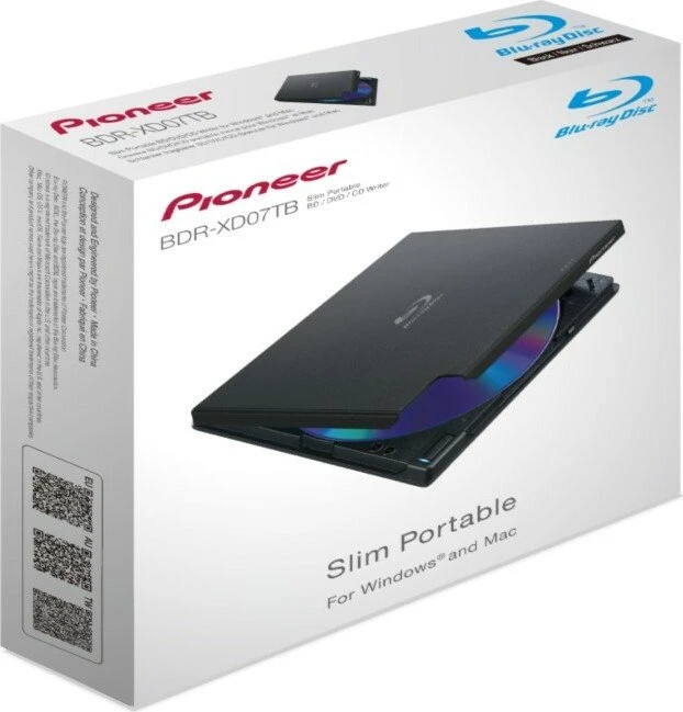 Pioneer BDR-XD07TB, SlimLine schwarz, USB 3.0
