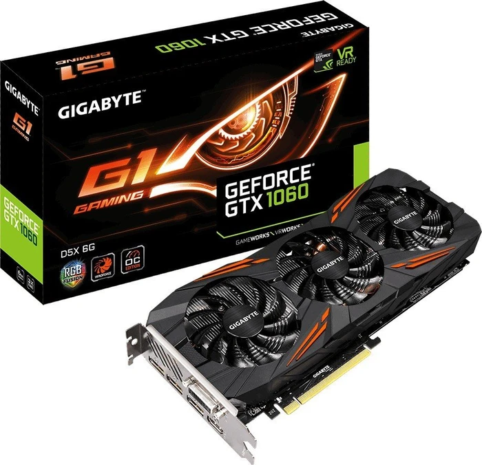 GIGABYTE GeForce GTX 1060 G1 Gaming 6G (Rev. 3.0), 6GB GDDR5X, DVI, HDMI, 3x DP