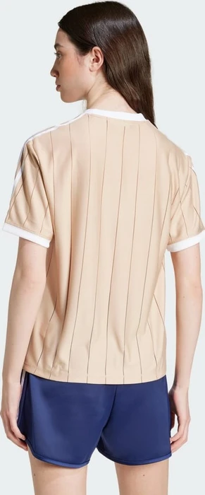 adidas Adicolor 3-Streifen Pinstripe T-Shirt kurzarm magic beige (Damen)
