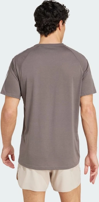 adidas Own The Run 3-Streifen Laufshirt kurzarm charcoal (Herren)