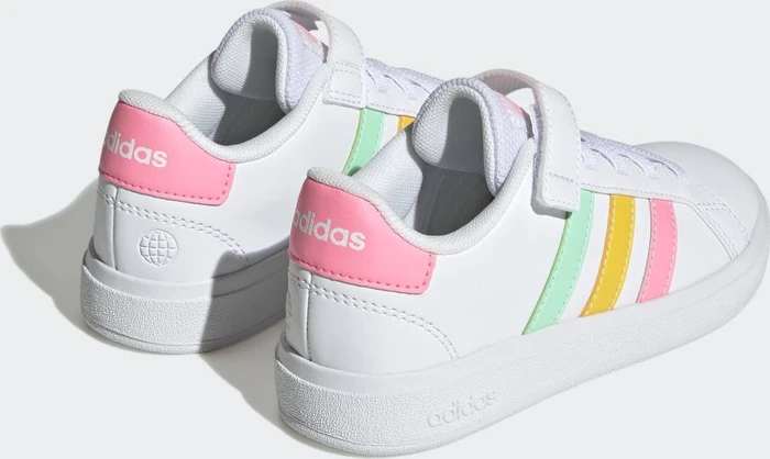 adidas Grand Court Court Elastic Lace and Top Strap cloud white/pulse mint/beam pink (Junior)