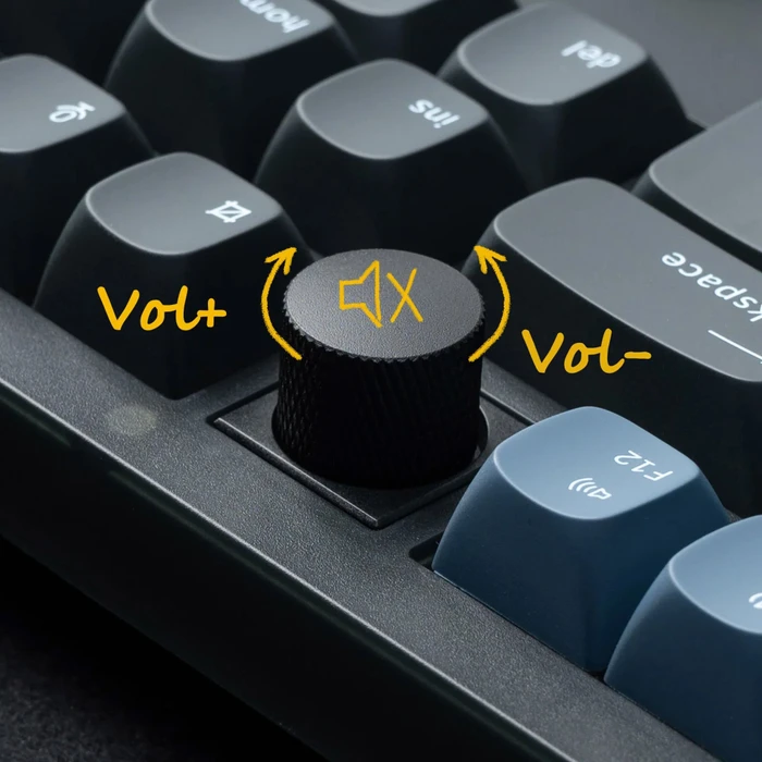 Keychron V6 Knob Version, Frosted Black, PBT, LEDs RGB, hot-swap, Keychron K Pro BROWN, USB & USB-A, DE