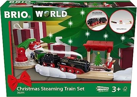 BRIO World Batterie-Dampflok Weihnachts-Set