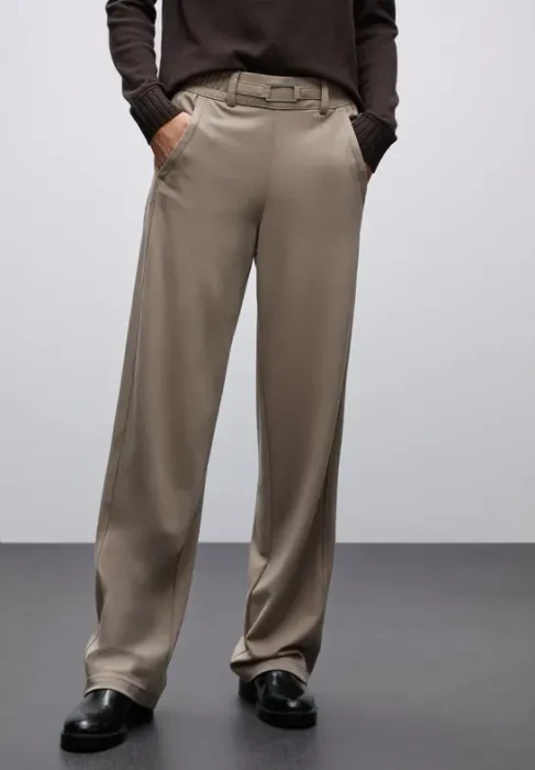 Street One Straight Leg Detail Hose bark brown (Damen)