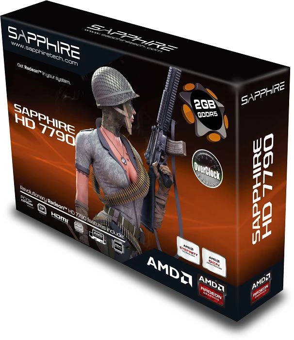 Sapphire Radeon HD 7790 OC, 2GB GDDR5, 2x DVI, HDMI, DP, lite retail
