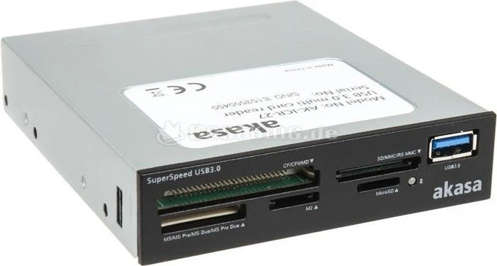 Akasa Internal Multi-Slot-Cardreader, USB 3.0 19-Pin Stecksockel [Stecker]