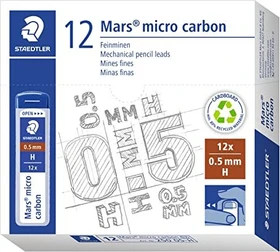 Staedtler Mars micro carbon 250 Druckbleistiftmine H 0.5mm graphit, 144er-Pack