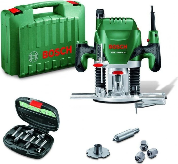 Bosch DIY POF 1400 ACE Elektro-Oberfräse inkl. Zubehör