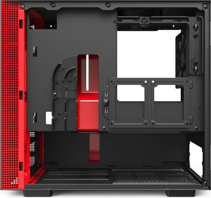 NZXT H210, schwarz/rot, Glasfenster, Mini-ITX
