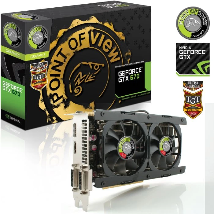 Point of View GeForce GTX 670 TGT Ultra Charged Dual Fan, 2GB GDDR5, 2x DVI, HDMI, DP