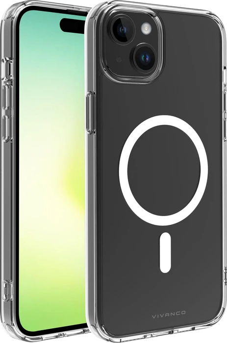 Vivanco Mag Steady Anti Shock Cover für Apple iPhone 15 Plus transparent